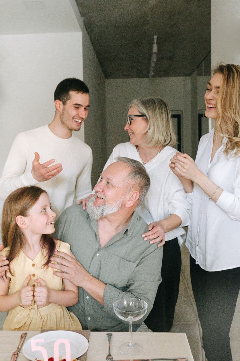 A mom with her kids and aging parent